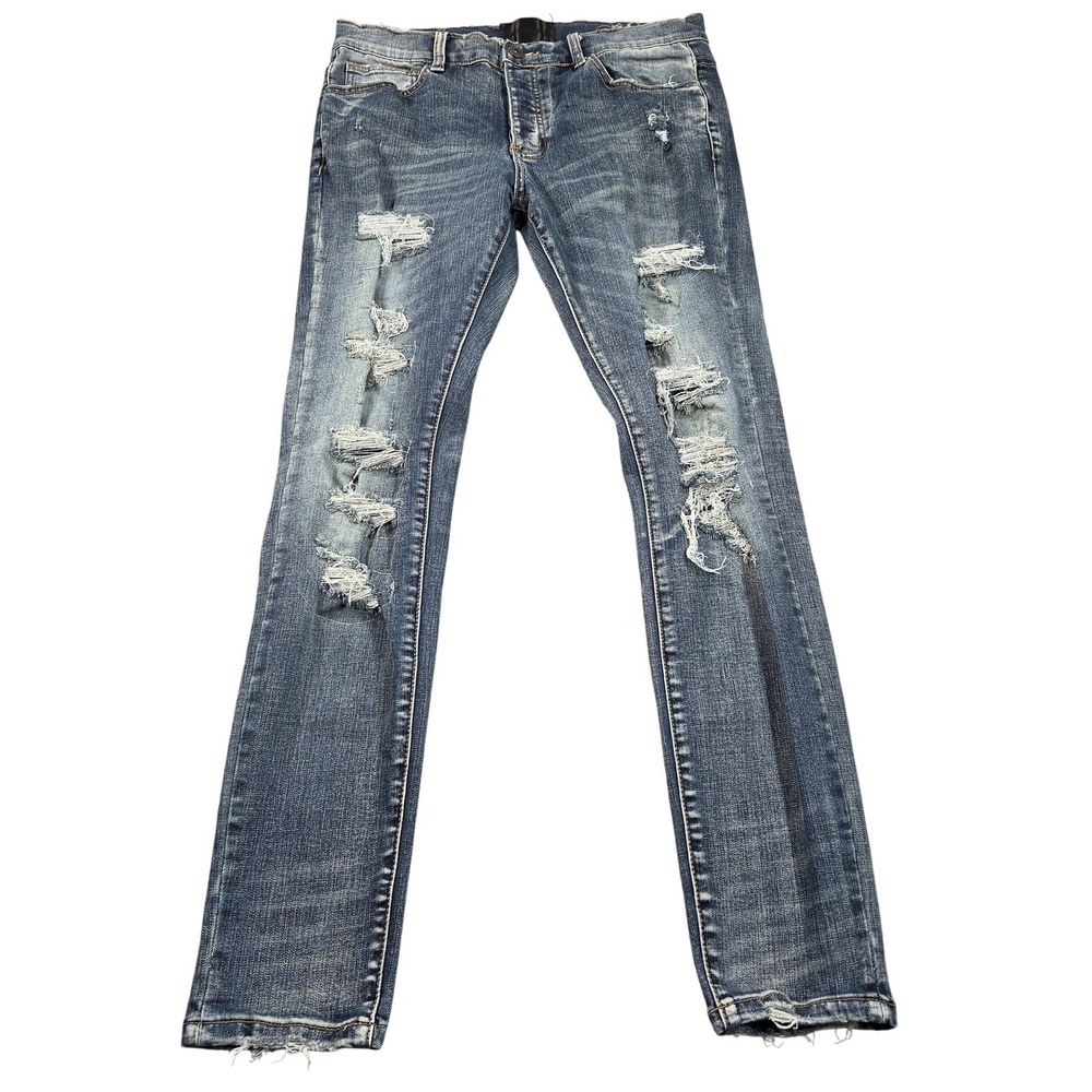 Valabasas Jeans Mens 32x30 Medium Wash Mid Rise Skinny Distressed Denim